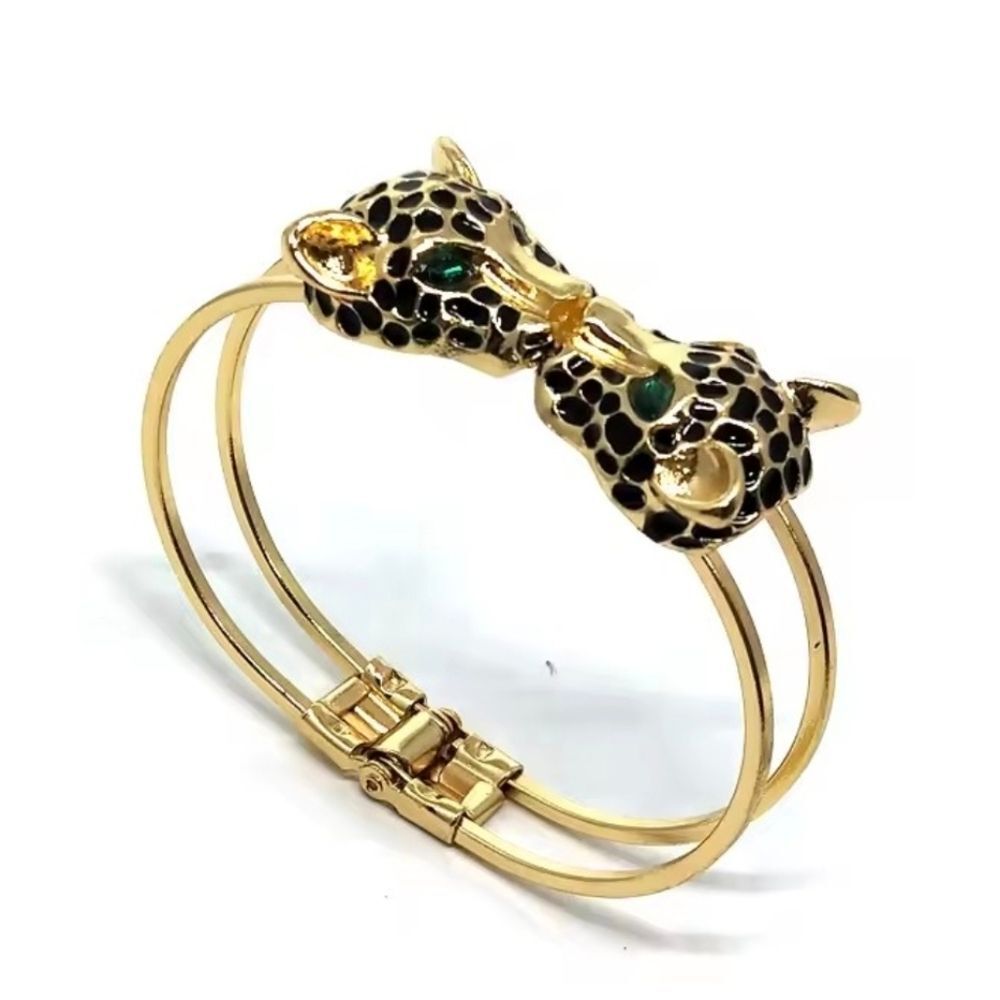 Double Head Jaguar Bangle Bracelet